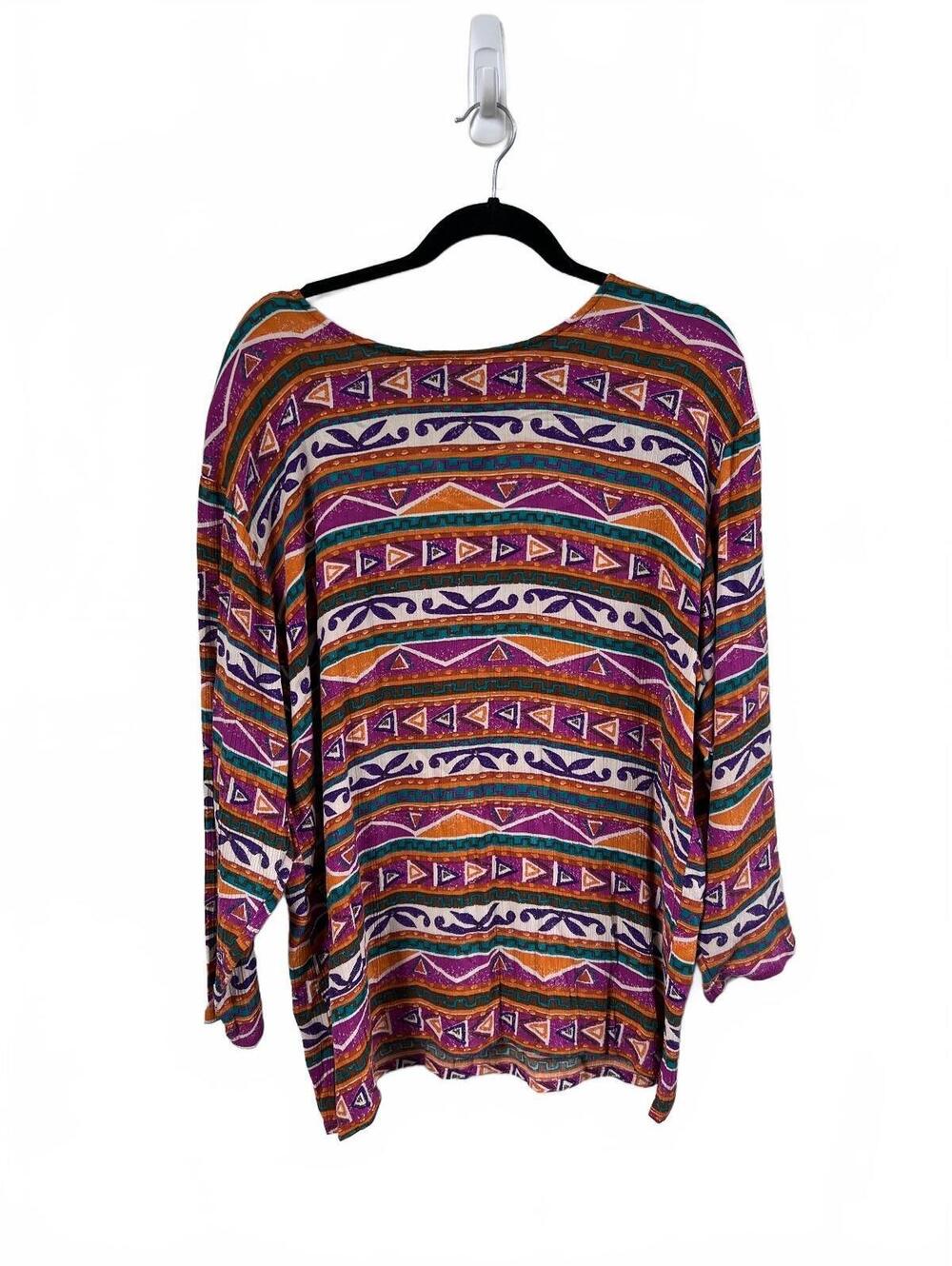 Boho Art Teacher Pendleton Rayon Printed Two-Piece Set Top Pleated Skirt Large